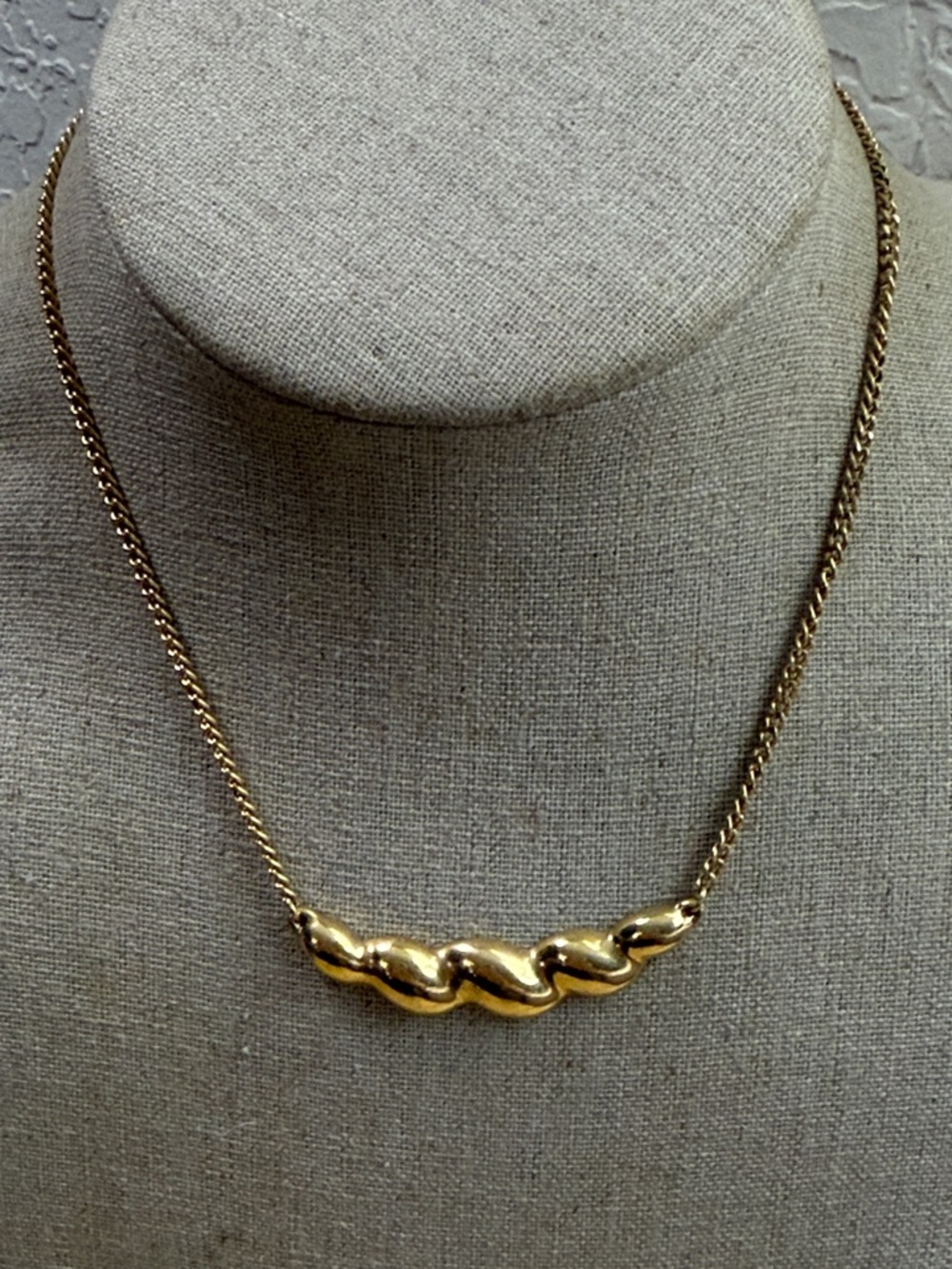 Monet Gold Twisted Wave Pendant Necklace - Women Jewelry